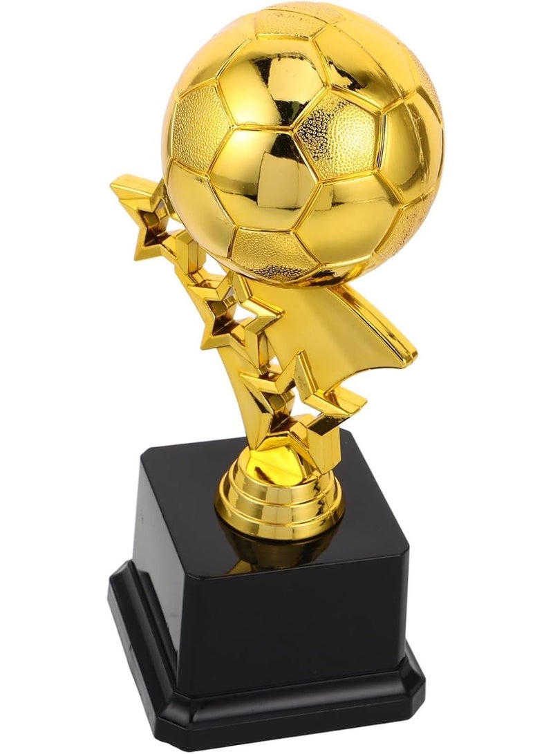 كأس جائزة كرة قدم ذهبي بتصميم نجوم وقاعدة سوداء - تمثال تذكاري للبطولات والمسابقات الرياضية والمدرسية - مقاس متوسط - Image 1